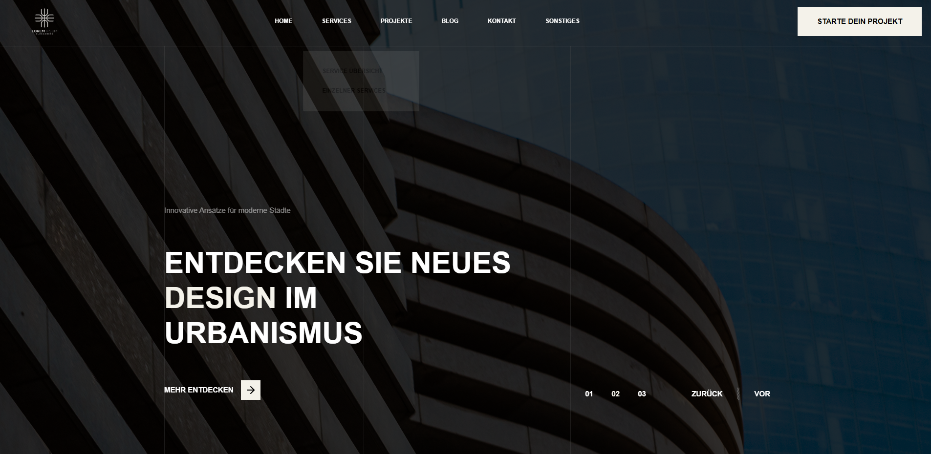 urbanismus moderne architektur mit schwarzen und weissen elementen hintergrund eines gebäudes mit stadtmotiven.